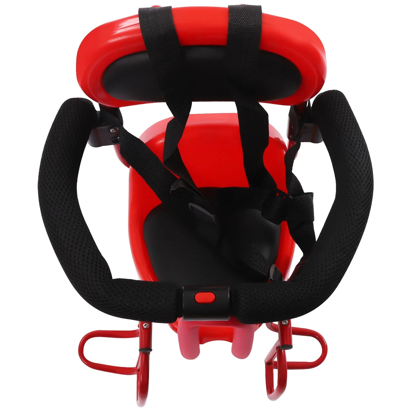 Red Kids Bike Seat Rear Mounted Safe Child Carrier Seat - Clear Blue Hub