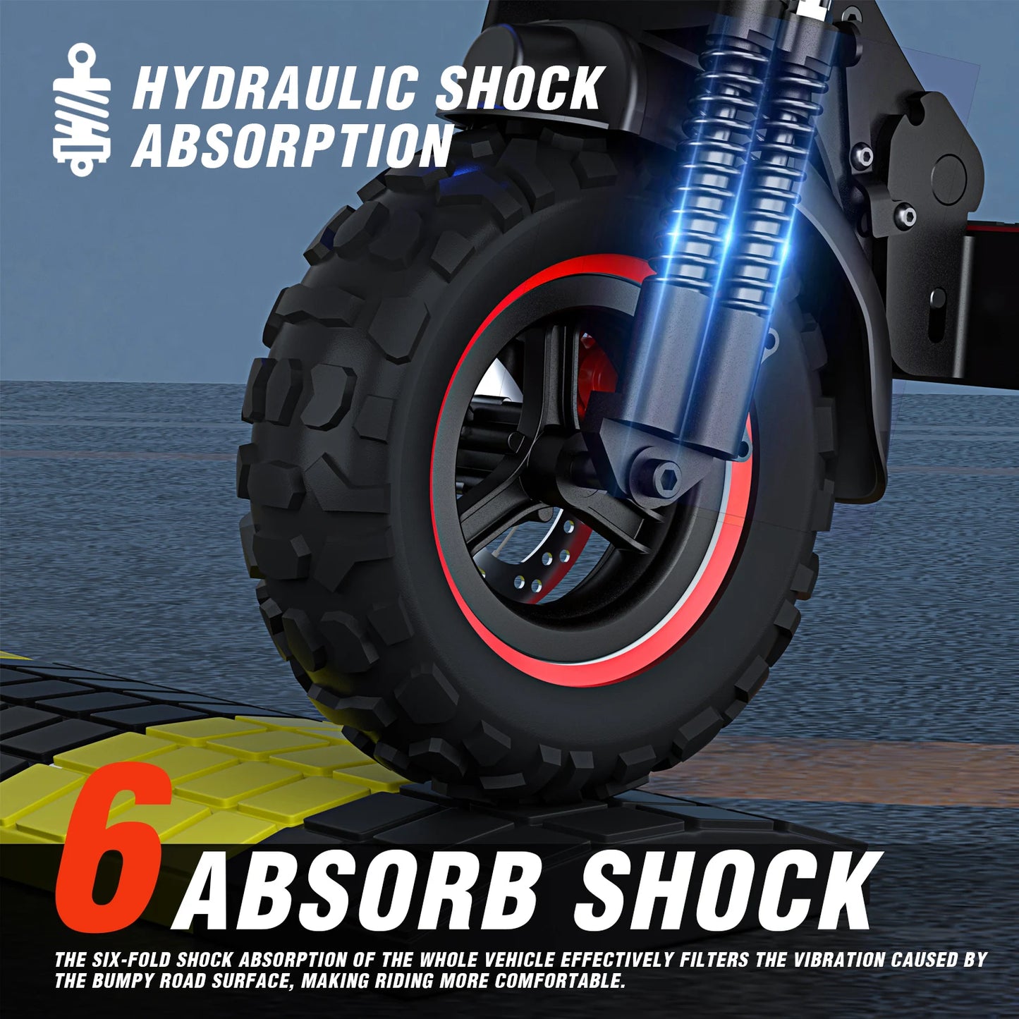 J11MAX Foldable Waterproof Adult Electric Scooter 48V 1200W - Clear Blue Hub