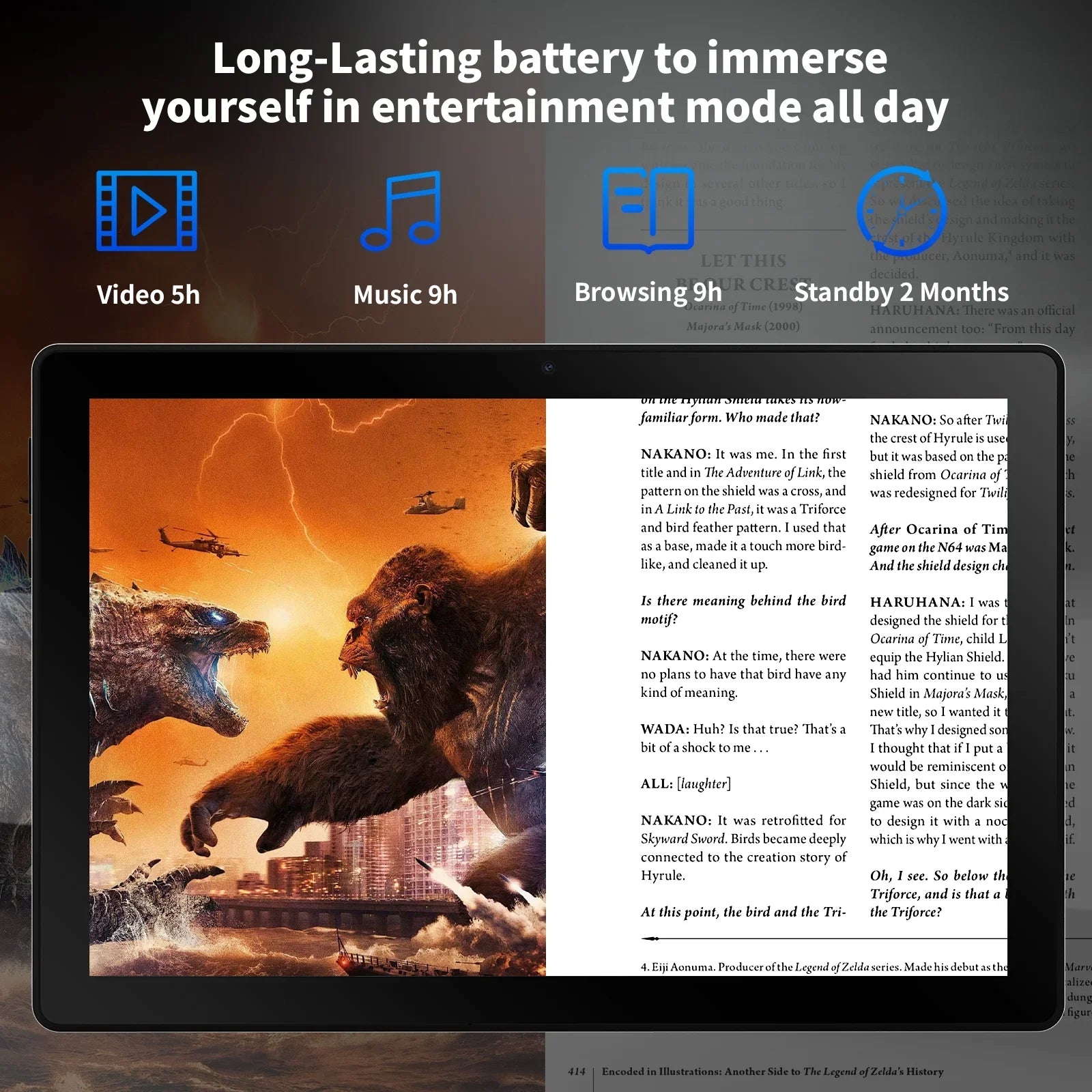 Android 14 10 Inch Tablet 8GB RAM 64GB ROM Keyboard Mouse Set - Clear Blue Hub 