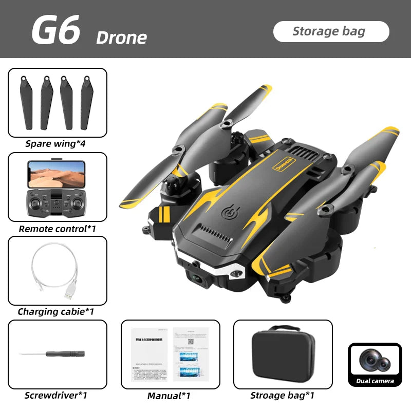 KBDFA G6 Foldable Quadcopter Drone with HD Camera and GPS - Clear Blue Hub 