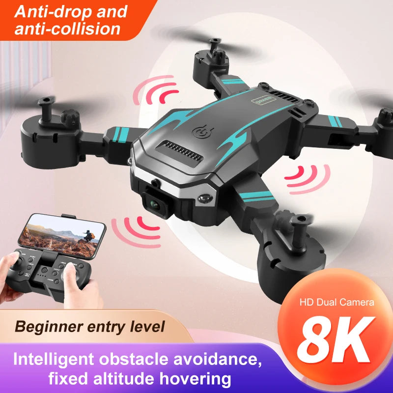KBDFA G6 Foldable Quadcopter Drone with HD Camera and GPS - Clear Blue Hub 