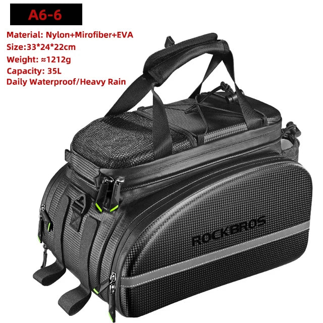 Rockbros 3 In 1 Waterproof Bike Panniers Carrier Bag 35L - Clear Blue Hub 