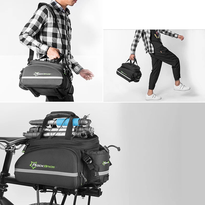 Rockbros 3 In 1 Waterproof Bike Panniers Carrier Bag 35L - Clear Blue Hub 