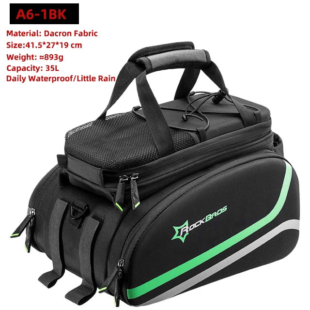 Rockbros 3 In 1 Waterproof Bike Panniers Carrier Bag 35L - Clear Blue Hub 