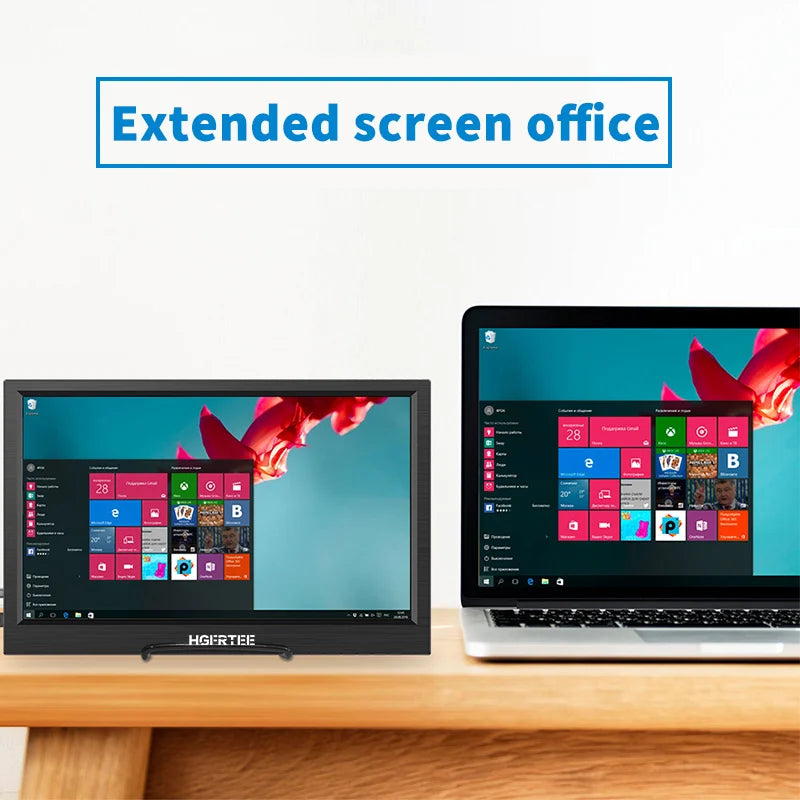 HGFRTEE 11.6 Inch Portable Gaming Monitor HDMI Compatible - Clear Blue Hub 