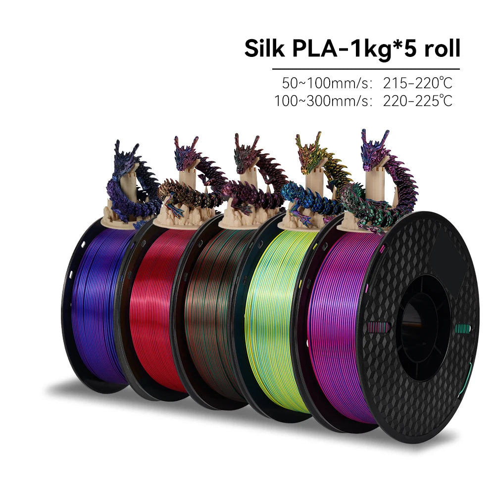 Kee Pang 1.75mm Color Mix 3D Printer Filament 5 Rolls - Clear Blue Hub 