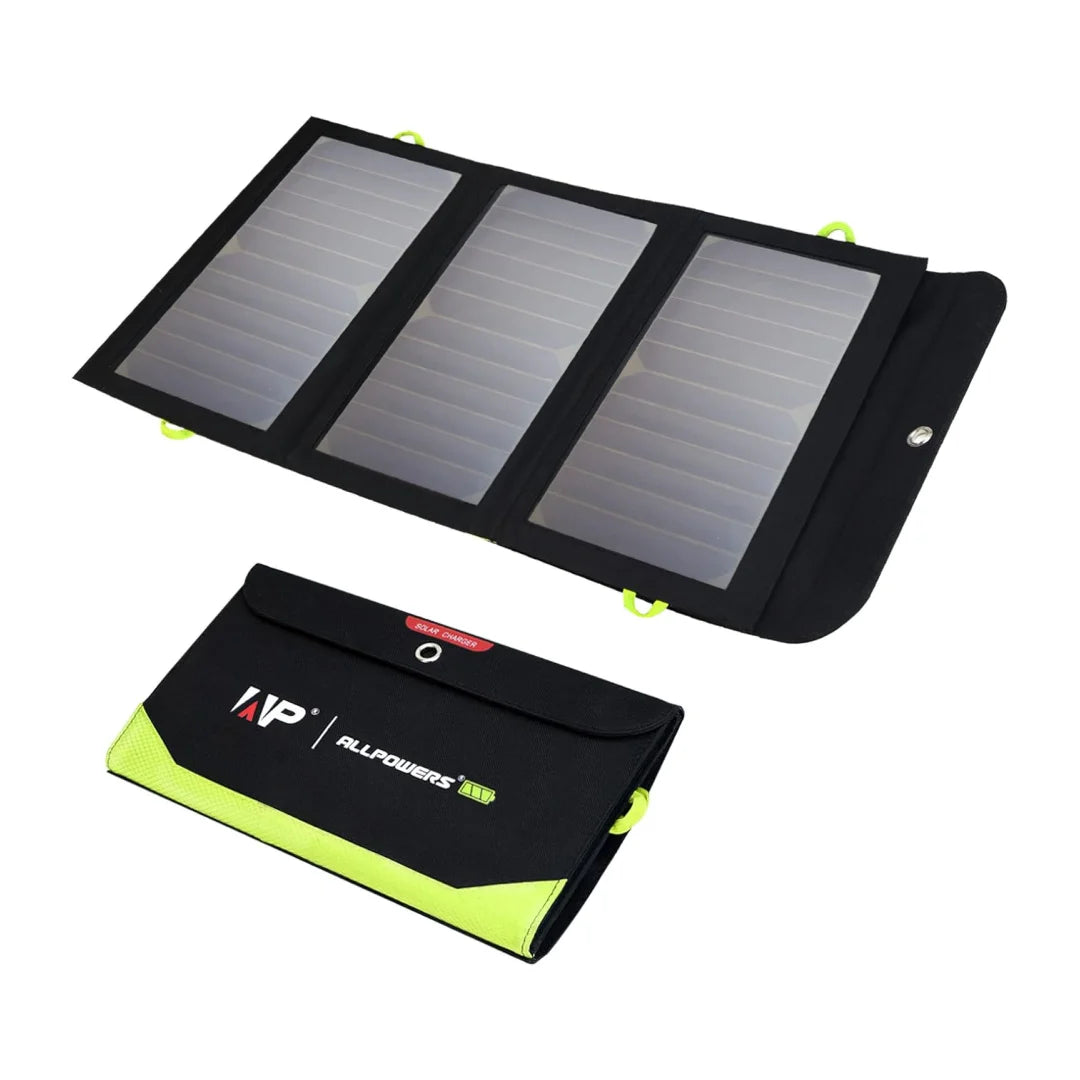 Allpowers 21W Foldable Solar Panel Charger for Travel - Clear Blue Hub 