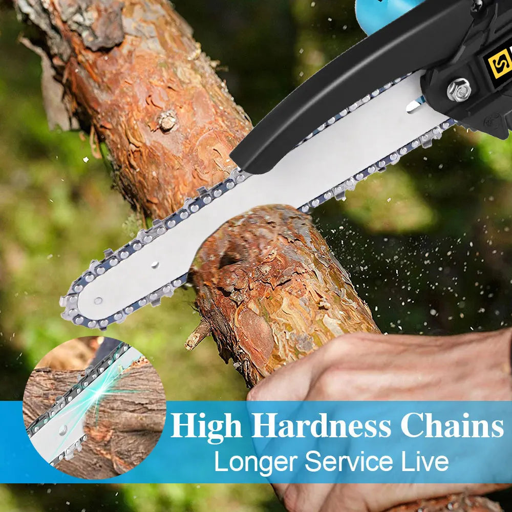 Gisam 8 Inch Brushless Cordless Chain Saw for Makita Battery - Clear Blue Hub 