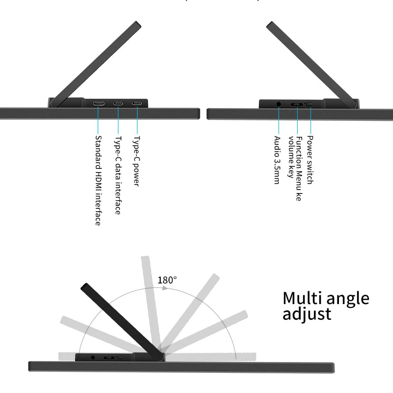 15.6 Inch Touch Portable Monitor for Laptop and Gaming - Clear Blue Hub 