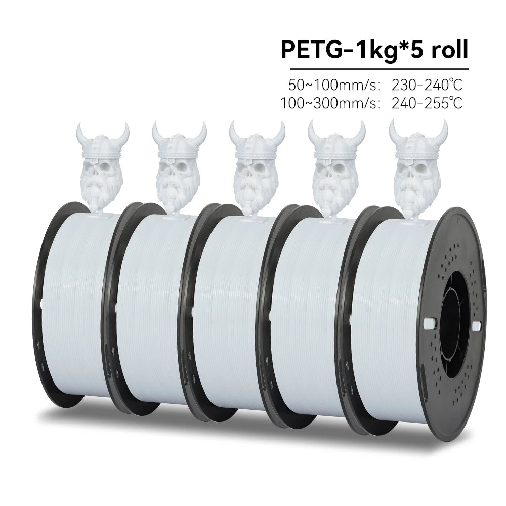 Kee Pang 1.75mm Color Mix 3D Printer Filament 5 Rolls - Clear Blue Hub 