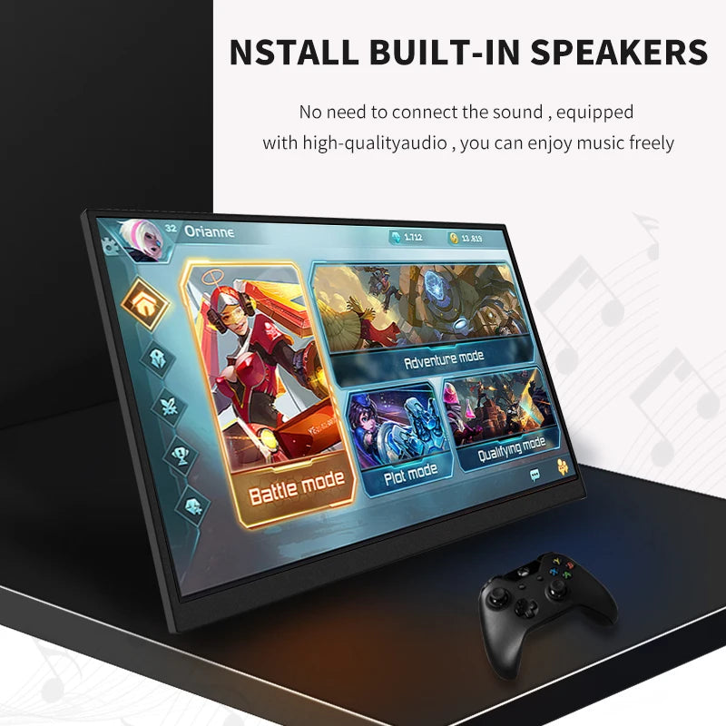 15.6 Inch Touch Portable Monitor for Laptop and Gaming - Clear Blue Hub 