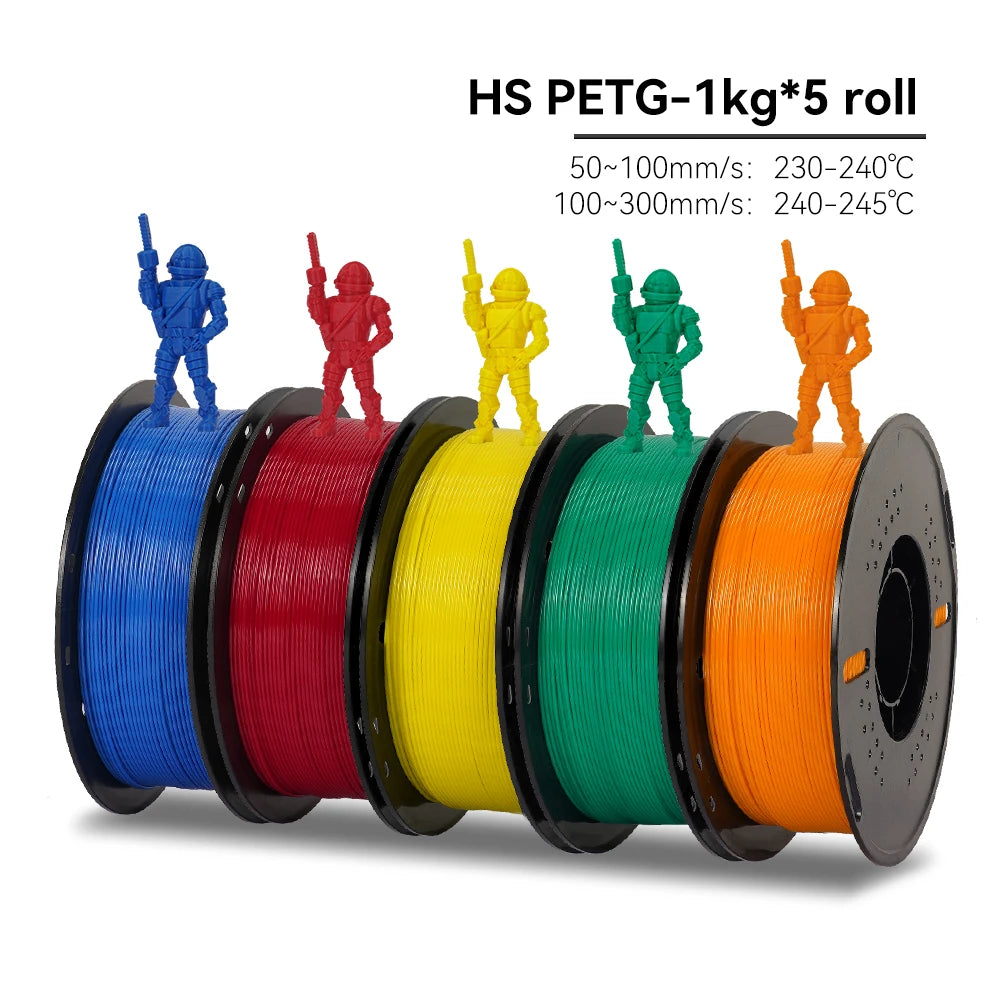 Kee Pang 1.75mm Color Mix 3D Printer Filament 5 Rolls - Clear Blue Hub 