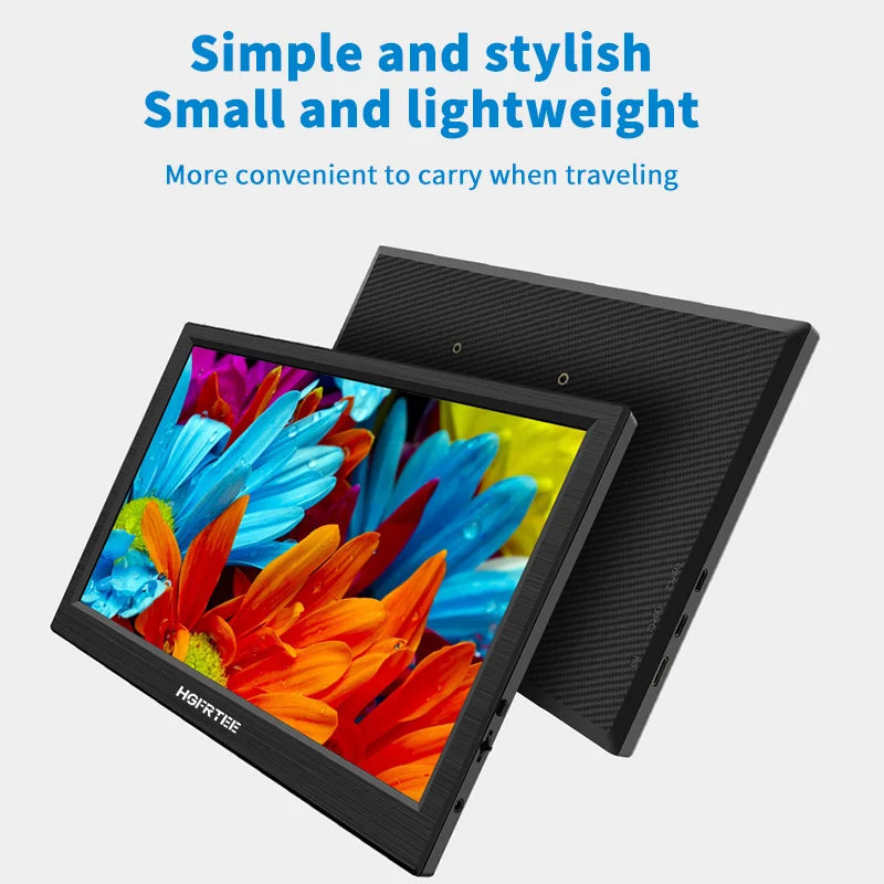 HGFRTEE 11.6 Inch Portable Gaming Monitor HDMI Compatible - Clear Blue Hub 