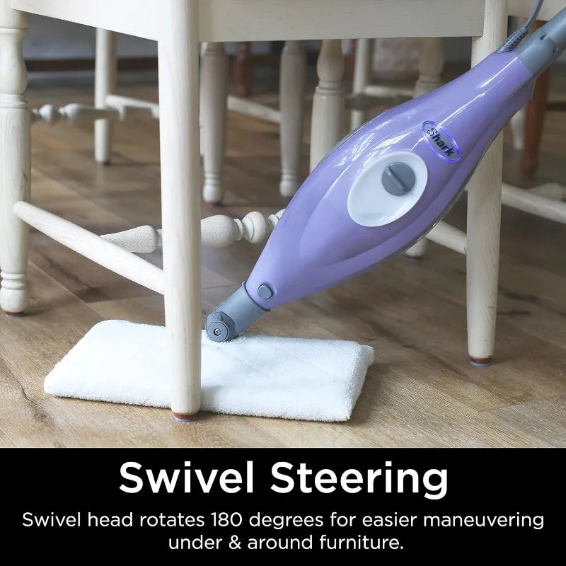 Shark S3501 Steam Pocket Mop with Washable Pads in Purple - Clear Blue Hub 