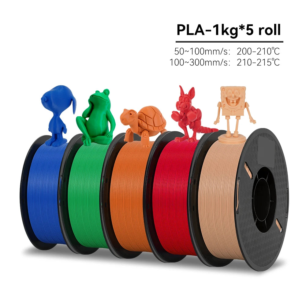 Kee Pang 1.75mm Color Mix 3D Printer Filament 5 Rolls - Clear Blue Hub 