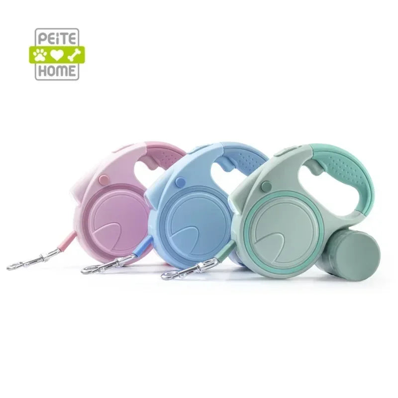 Durable Reflective Retractable Dog Leash for Puppies - Clear Blue Hub 