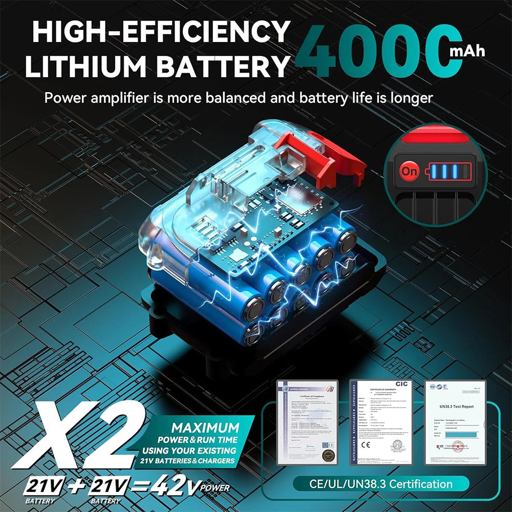 Seesii 8 Inch Cordless Mini Chainsaw for Garden Pruning - Clear Blue Hub 