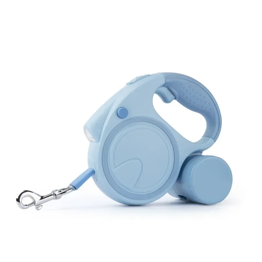 Durable Reflective Retractable Dog Leash for Puppies - Clear Blue Hub 