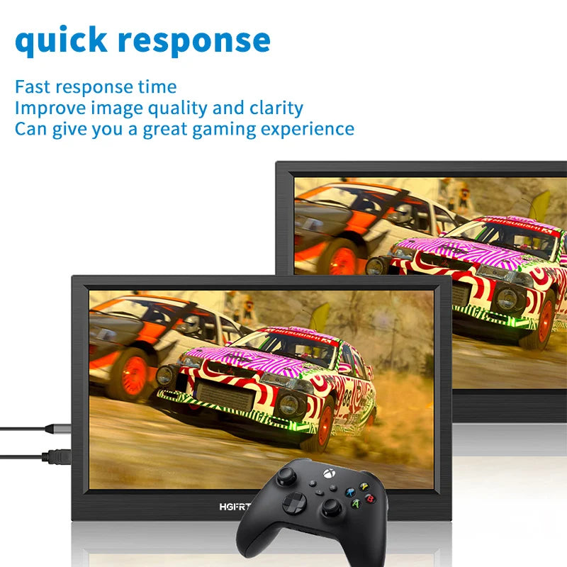 HGFRTEE 11.6 Inch Portable Gaming Monitor HDMI Compatible - Clear Blue Hub 