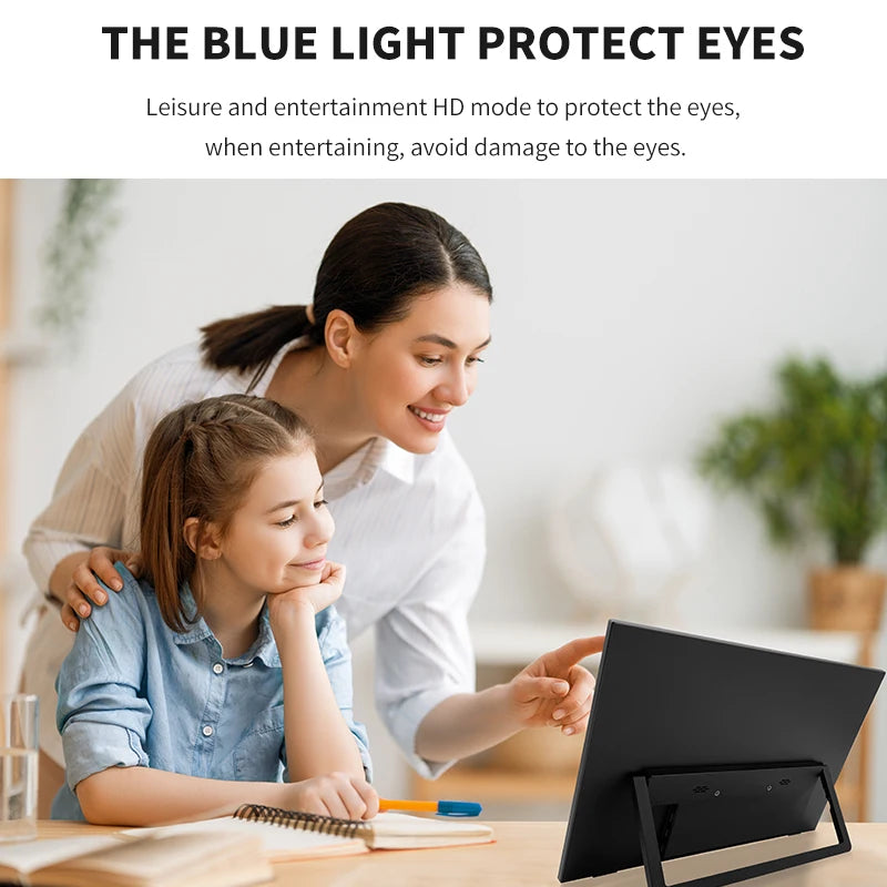 15.6 Inch Touch Portable Monitor for Laptop and Gaming - Clear Blue Hub 