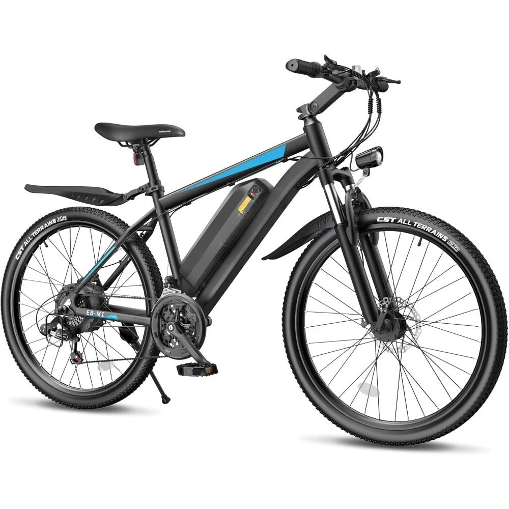 Electric Bike 50 Miles Range 21 Speed Commuter E Bike Blue - Clear Blue Hub 