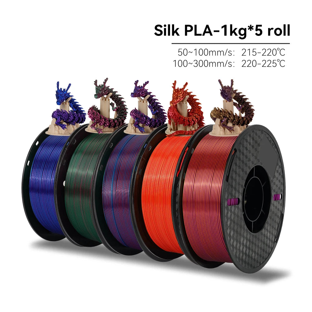 Kee Pang 1.75mm Color Mix 3D Printer Filament 5 Rolls - Clear Blue Hub 