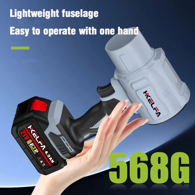 HKELFA 2000W Turbo Jet Fan Electric Air Blower for DIY - Clear Blue Hub 