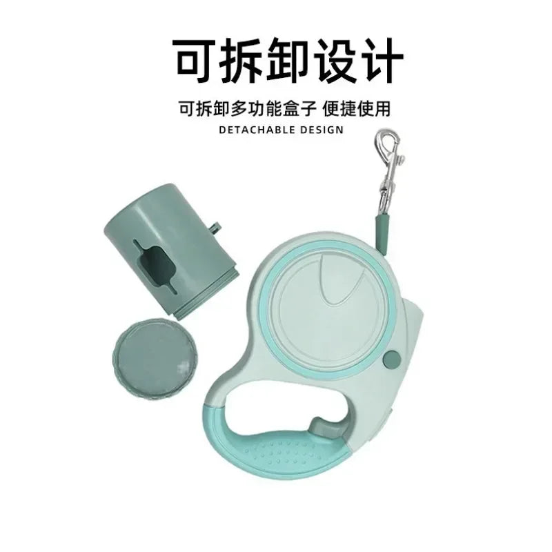 Durable Reflective Retractable Dog Leash for Puppies - Clear Blue Hub 