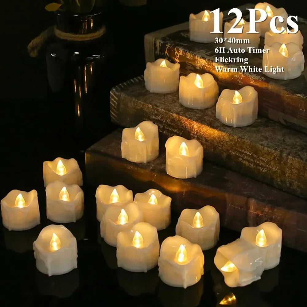 Flameless Tea Lights with Automatic Timer for Every Day use - Clear Blue Hub 