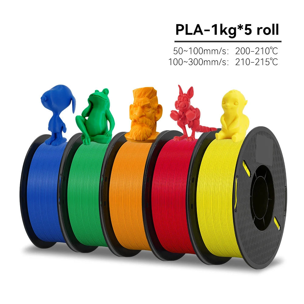 Kee Pang 1.75mm Color Mix 3D Printer Filament 5 Rolls - Clear Blue Hub 
