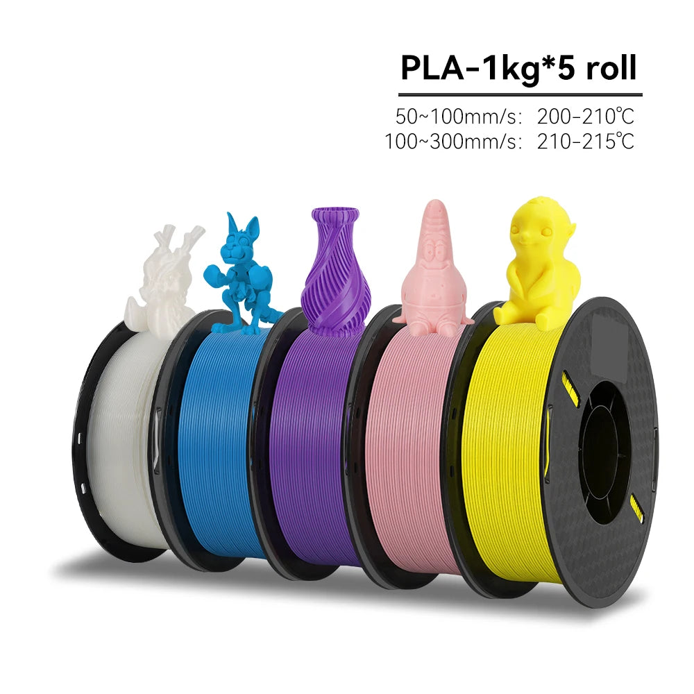 Kee Pang 1.75mm Color Mix 3D Printer Filament 5 Rolls - Clear Blue Hub 