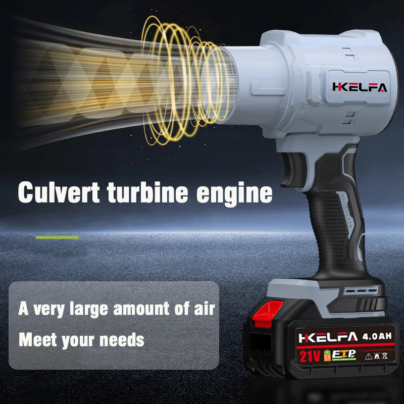 HKELFA 2000W Turbo Jet Fan Electric Air Blower for DIY - Clear Blue Hub 