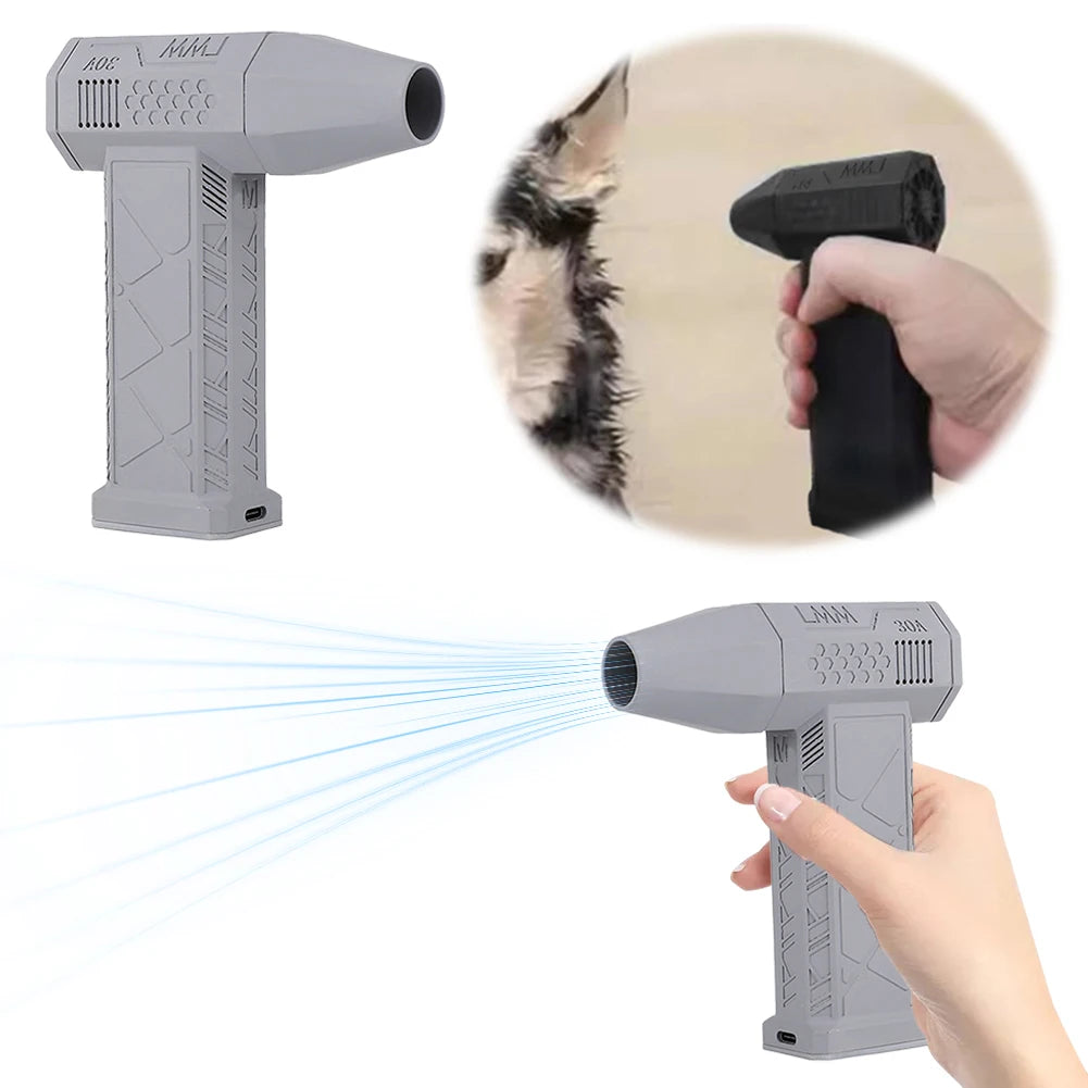 130000RPM Handheld Turbo Air Blower for Keyboards - Clear Blue Hub 